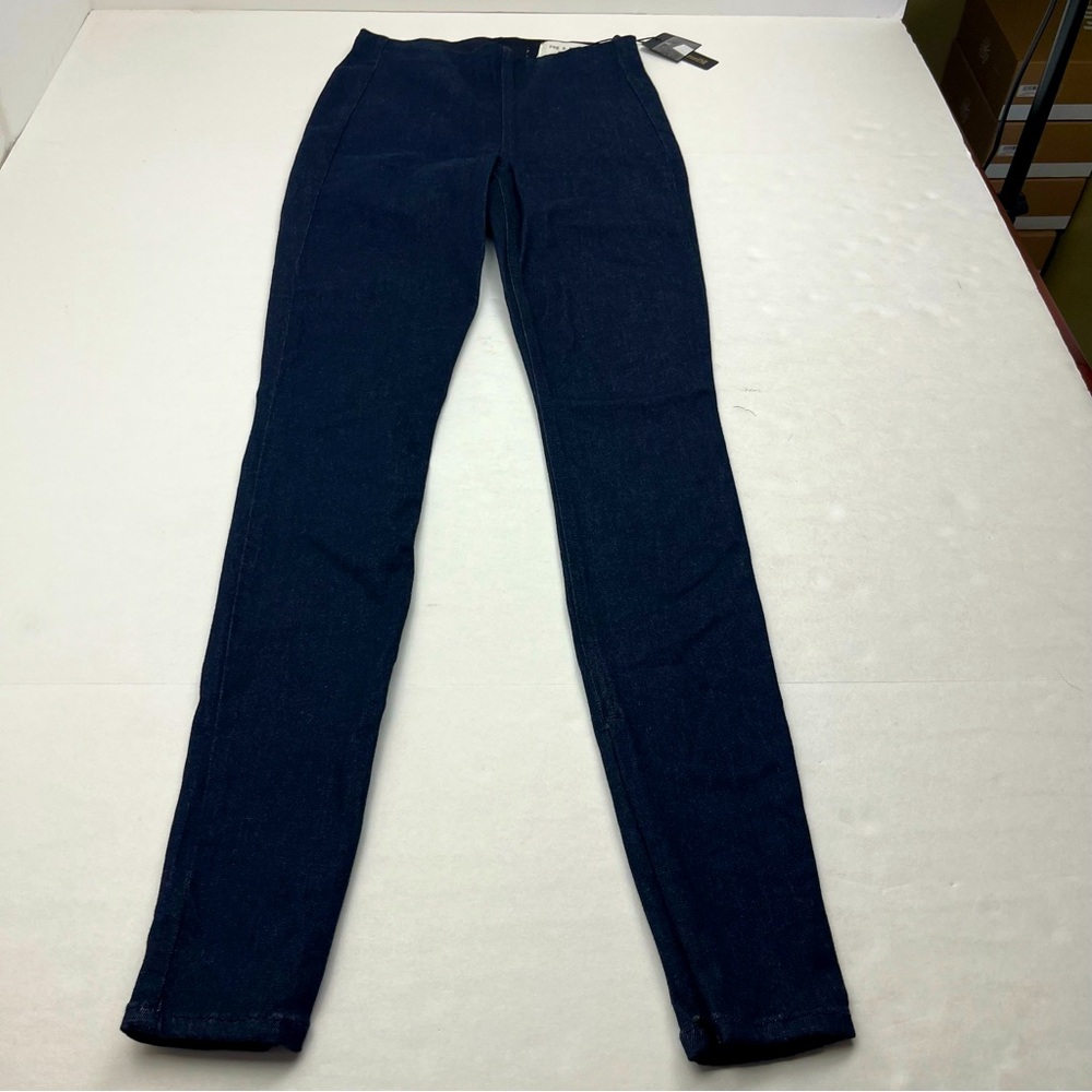 Rag & Bone Nina High‎ Rise Pull On Pant Side Zippered Slit Blue Rinse SZ XXS NEW